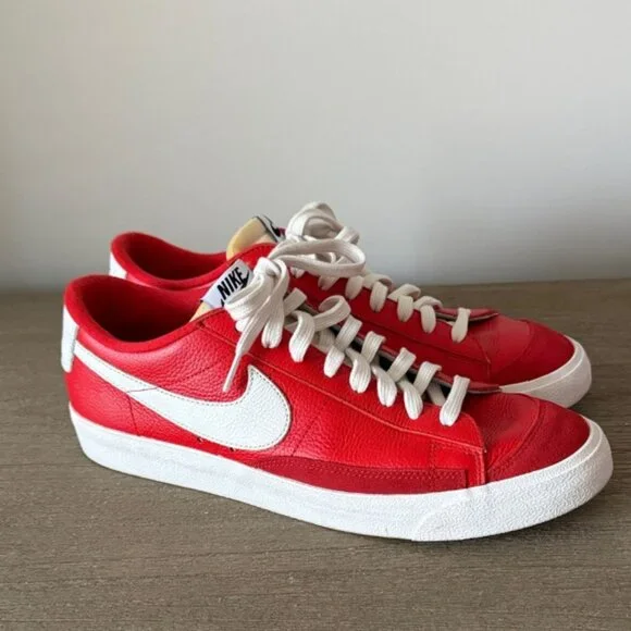 Nike Blazer Low Sneaker in Gym Red Leather Size 11.5 - Picture 1 of 7